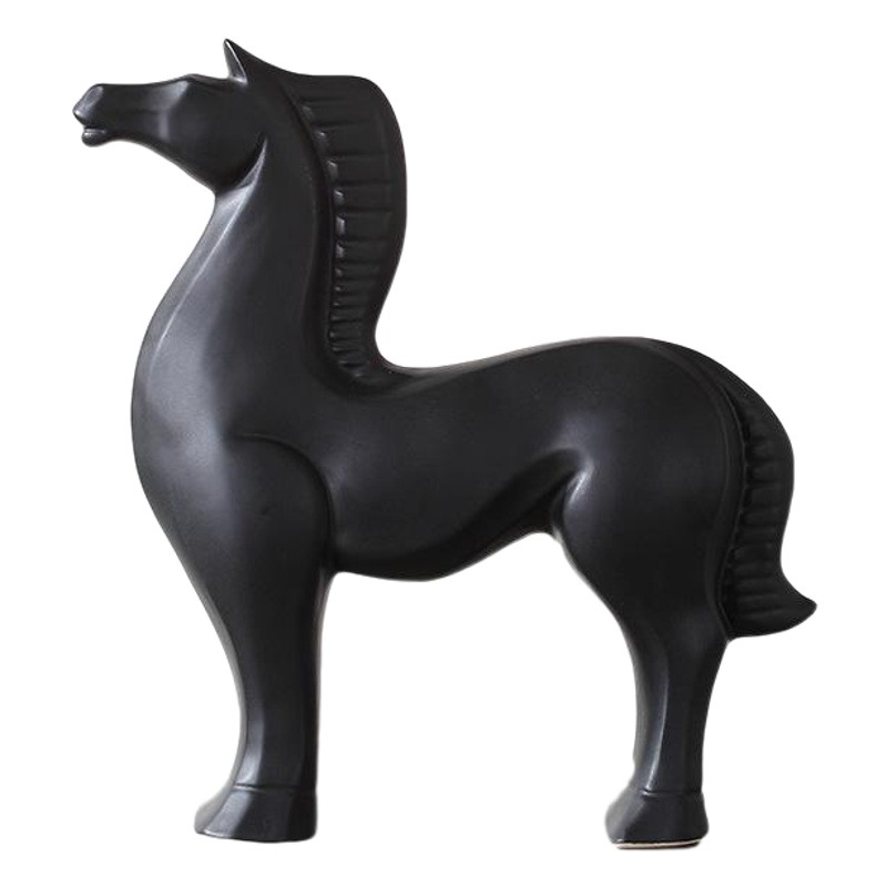 Nórdico decoración del hogar simple artesanía de cerámica decoración caballo salón TV gabinete vino gabinete decoración suave al por mayor