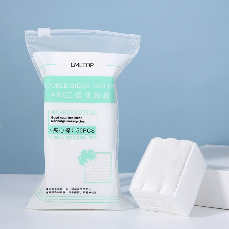 Ramila Xinjiang algodón de doble cara engrosada almohadilla de algodón 50 piezas de algodón acolchado compresa húmeda portátil removedor de maquillaje almohadilla de algodón B1091