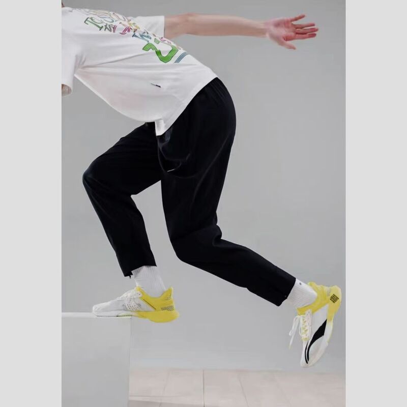 Summer men's quick-dry pants with zipper at the ankle, tapered stretch running fitness sports basketball sweatpants, long training pants