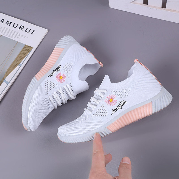 Fashionable universal sports breathable thin white sneakers