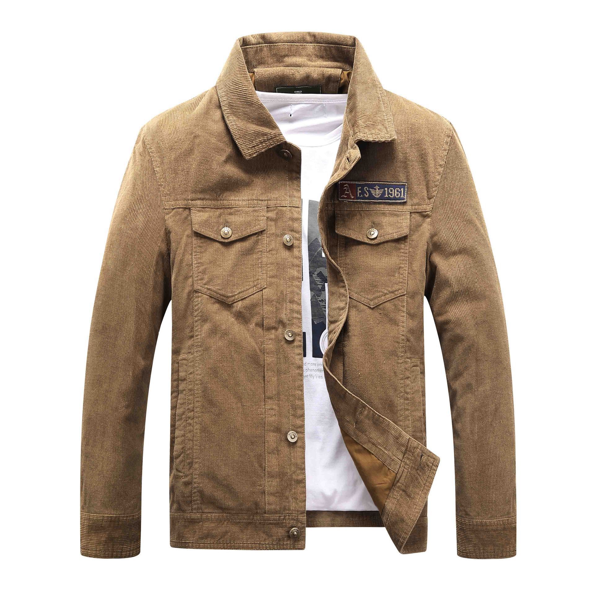 Corduroy Men's Jacket - Khaki