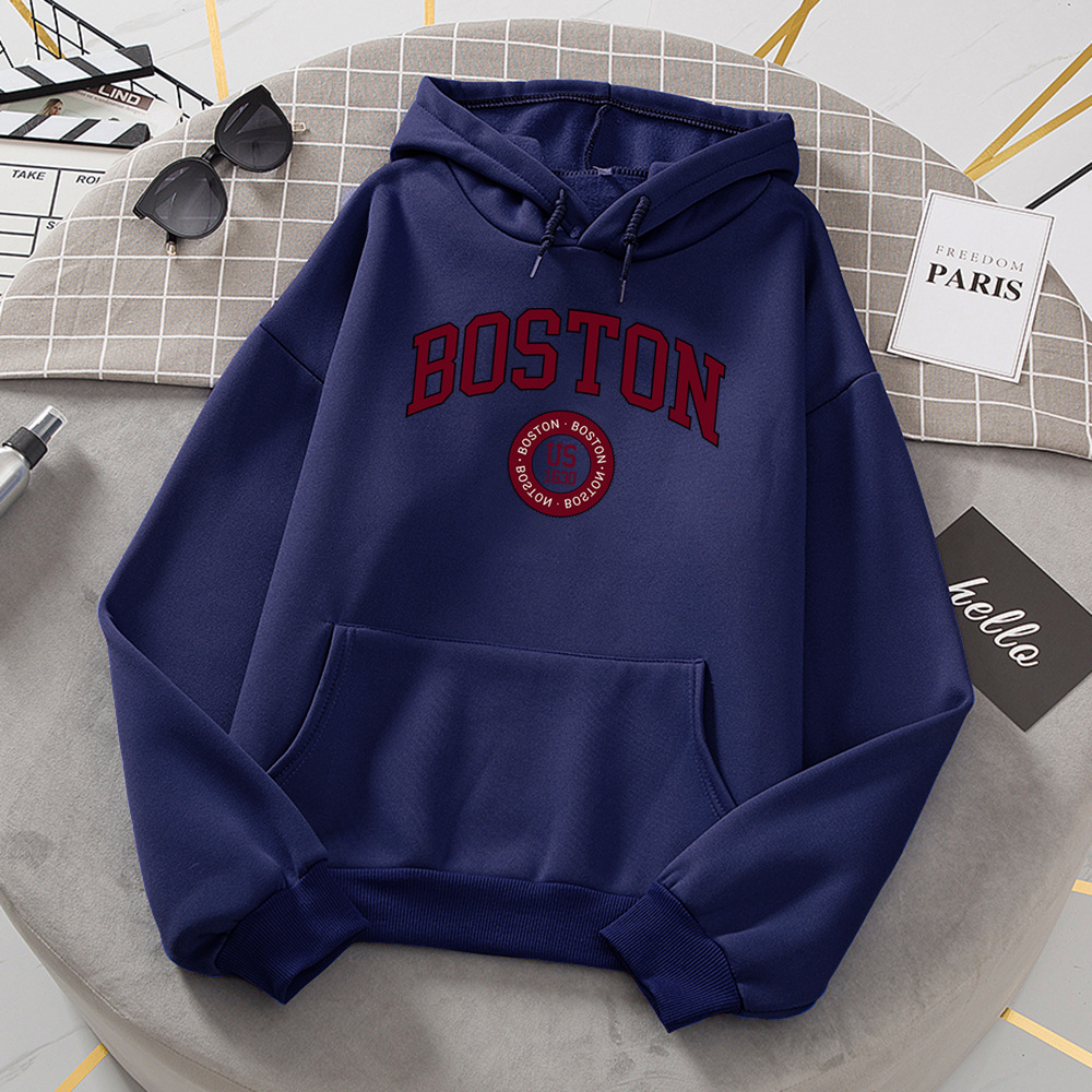 Boston City Us Founded In 1630 Hoodies Women Warm Comfortabl