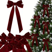 M 99222 Red Velvet Bow Christmas Decor ʥ�������� ŷ����