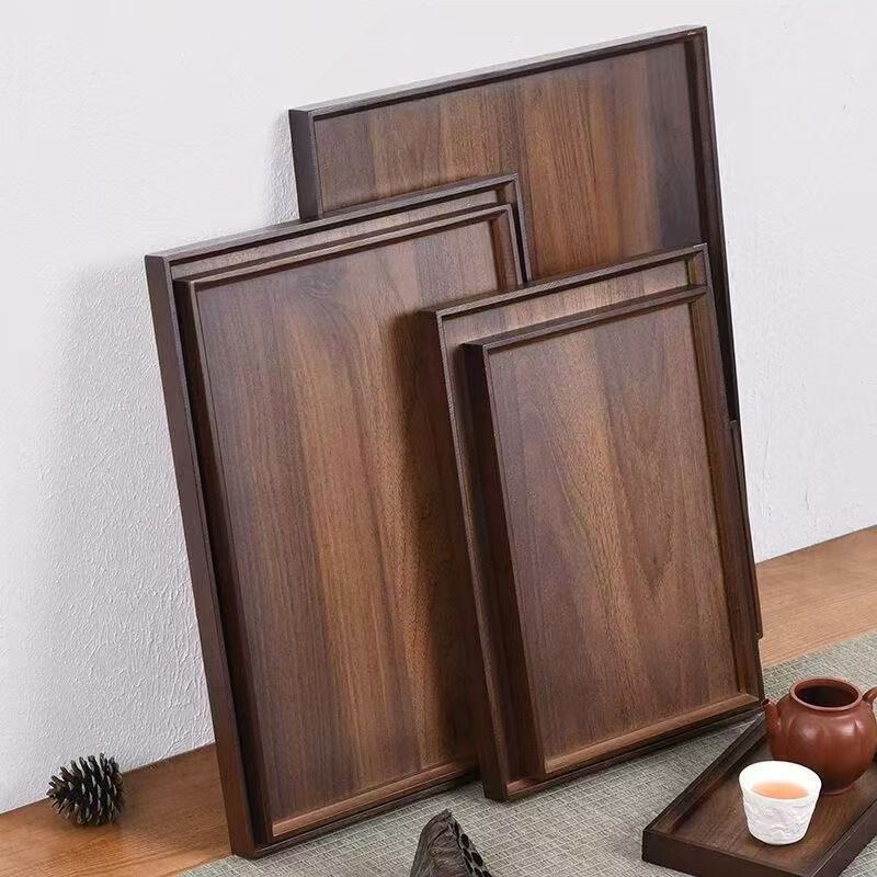 Cross-border vintage tea tray, rectangular wooden storage tray, hotel supplies, restaurant tray, tea and cultural items tray Cross-border vintage tea tray, rectangular wooden storage tray, hotel supplies, restaurant tray, tea and cultural items tray