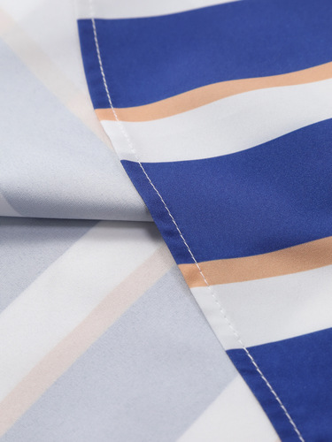 Summer New European Size Striped Casual Shirt Short Sleeve Shirt Men Loose Matchable 2025 New Model Cross-border Exclusive Supply