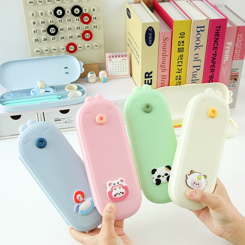 Cute pencil case for students, capacious eraser, storage system, octopus