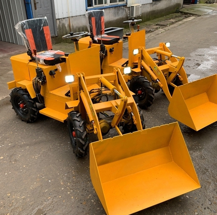 小型纯电动铲车 多功能电动四驱装载机建筑工地装卸推土铲车