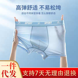青少年内裤夏季冰丝网孔发育期初中高中生10A抑菌透气轻薄平角裤