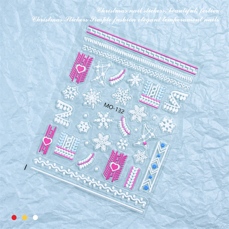 Nuevo Alivio de Navidad pegatinas de uñas árbol de Navidad copo de nieve Santa Claus impermeable pegatinas de uñas tridimensionales con adhesivo