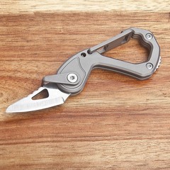 アウトドアに便利なスチールブレード素材のチタン合金キーホルダー折りたたみナイフ、速達開封ツール、多機能ツール、ステンレス鋼