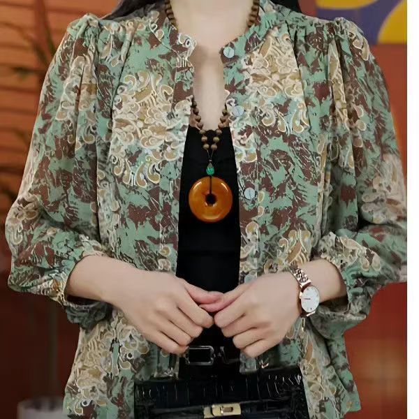 夏季新款妈妈防晒衣中年衬衫夏季女薄款外穿七分袖开衫小衫上衣潮|undefined
