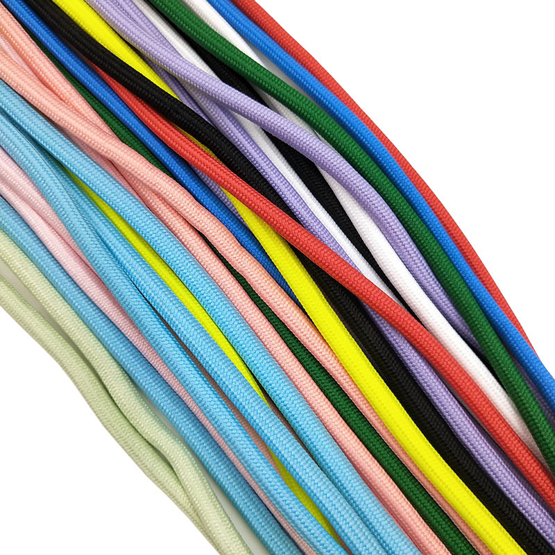 224色现货4mm纯色涤纶包芯圆绳服装抽绳卫衣帽绳彩色圆绳子