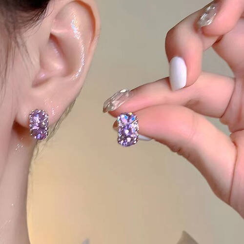 Chic and Minimalist Spring Earrings with Korean Design - Cold Brew Blue High-End Minority Style Ear Studs