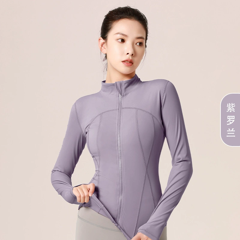 Спортивная йога-одежда, куртка, обтягивающая, Slim Fit, для бега
