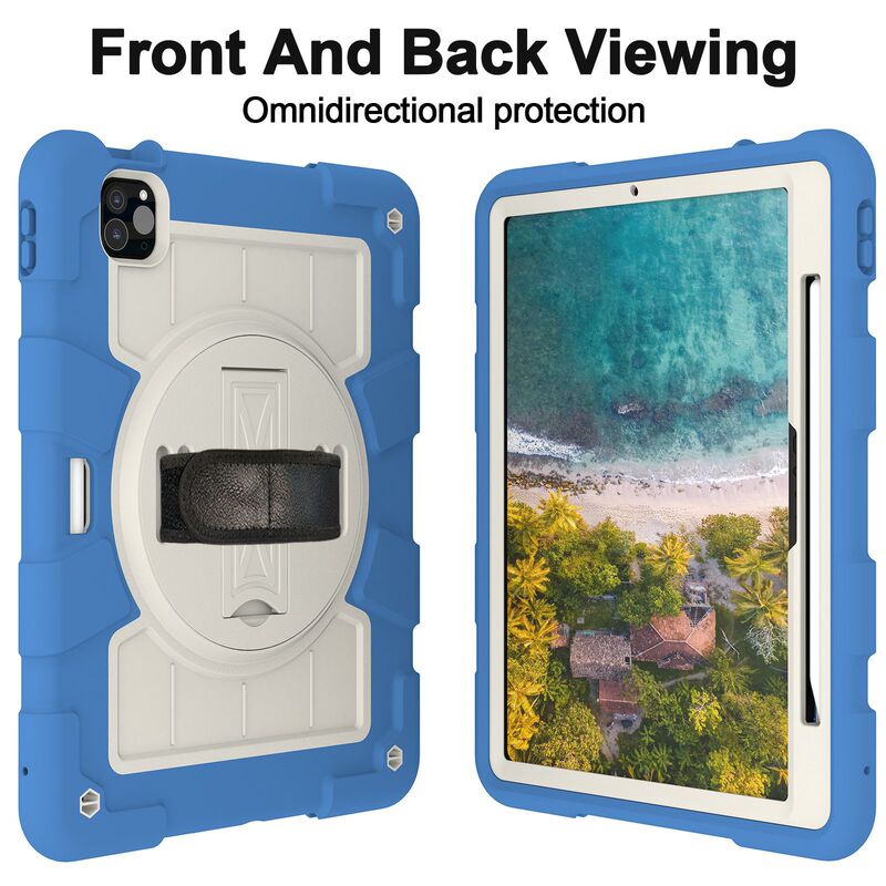 Suitable for Apple 2025/2024 iPad Pro 11 silicone tablet protective case with portable hand strap