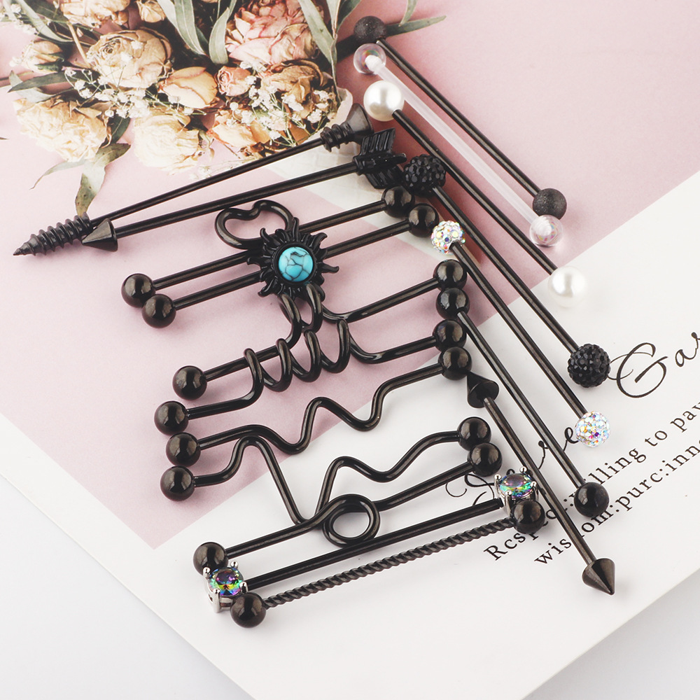 Pointed titanium steel lip stud product view