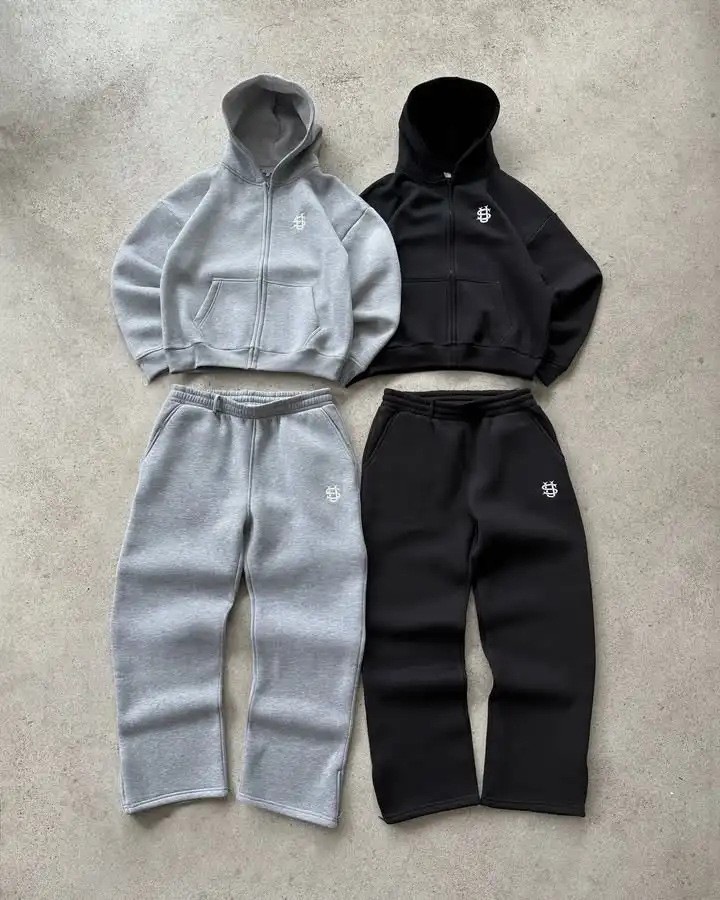 Casual Embroidered Zipper Sweatpants High Street Hip Hop Rap Style Men's And Women's Long Pants Street Fashion_ecoleips.com