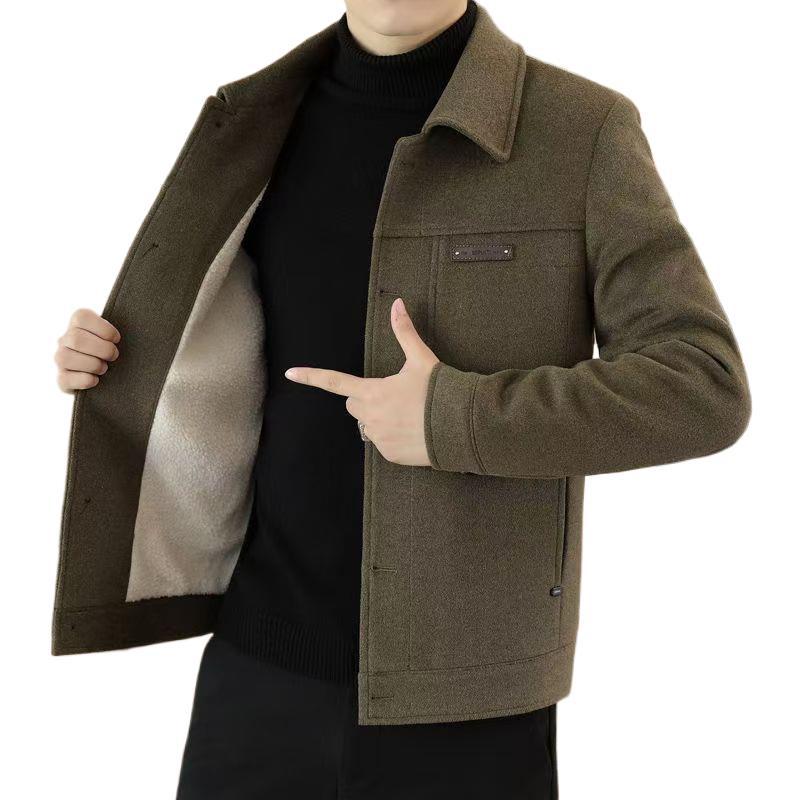 두꺼운 짧은 모직 코트 트렌디 한 가을과 겨울 새로운 도착 모직 남성 한국 스타일 슬림 핏 재킷 윈드브레이커