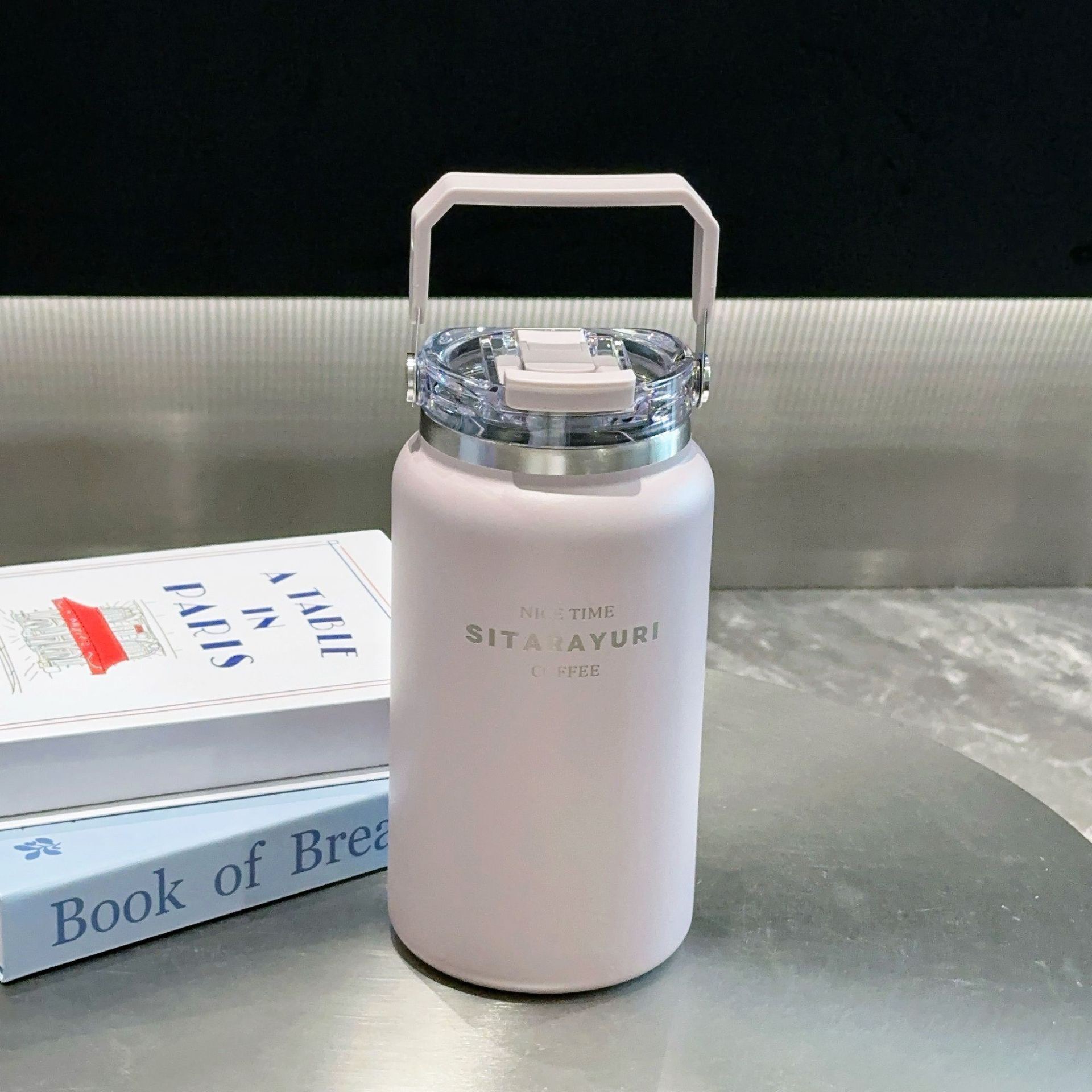 SITARAYURI Taza de hielo de gran capacidad de paja Taza de aislamiento de calor portátil de viaje al aire libre Taza de bebidas dobles