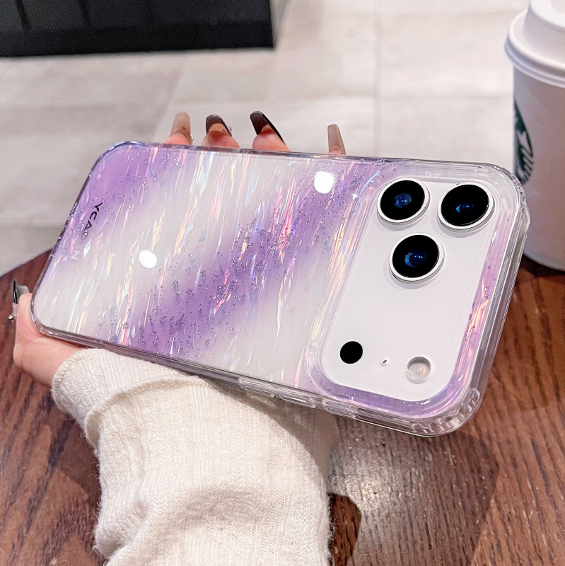 渐变晕染闪粉适用苹果17ProMax手机壳iPhone17Air透明16pro保护套|undefined