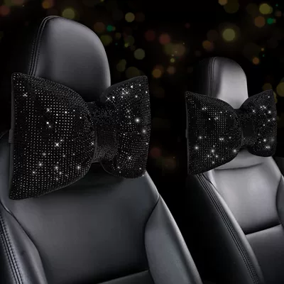 Pillow Women's Multi-Color Diamond-Encrusted – Headrest - black