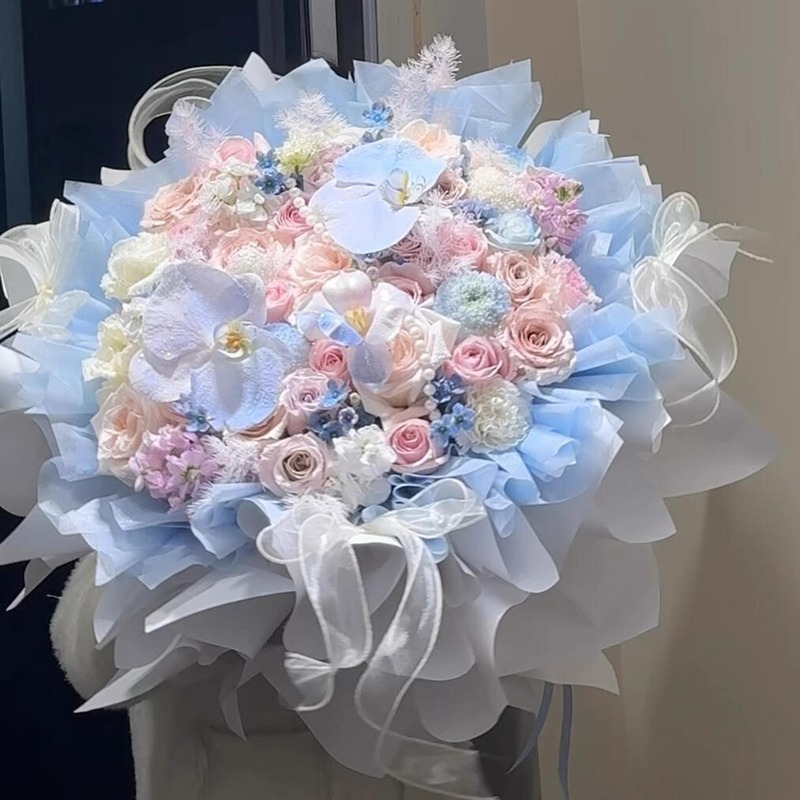 玫瑰永生花束七夕送女友高级感花束温柔仿真香皂花束混搭玫瑰花束|undefined