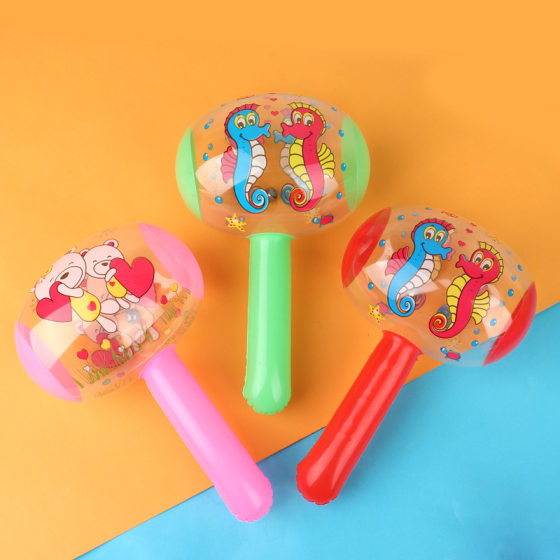 Cartoon inflatable hammer toy small size hammer with bell hammer baby balloon children children's stall supply wholesale