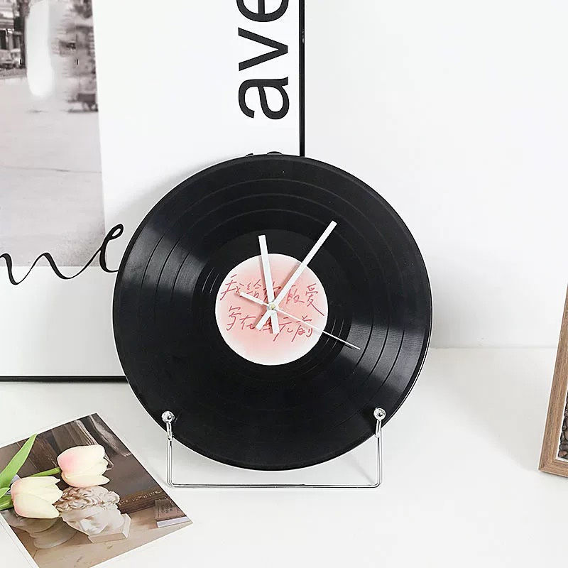 비닐 레코드 진자 시계 장식품 복고풍 데스크탑 시계 DIY 성격 생일 선물 슈퍼 화재 같은 스타일의 톤