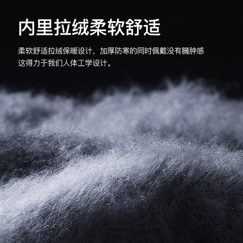 Winter warm gloves men's knitted half-finger flip-up touch screen anti-slip outdoor thickened cold-proof gloves with velvet lining