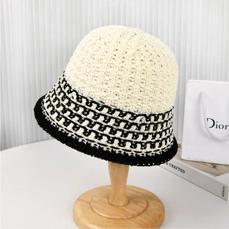 Two-color basin hat-rice black