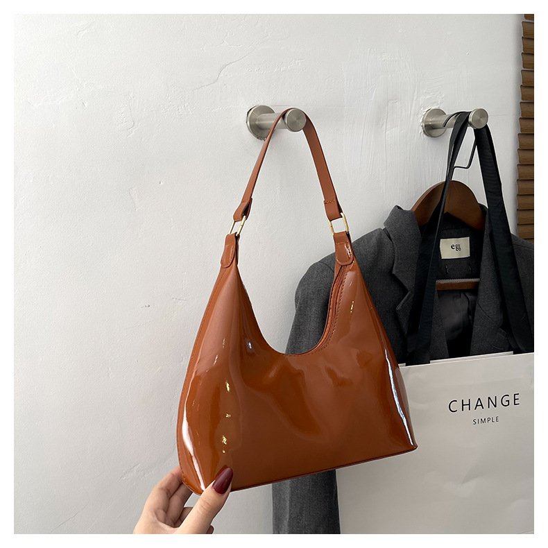660g Weight Nylon Lining Material Zipper Closure Type Single Shoulder Strap Strap Type Underarm Bag Bags Type Daily, Shopping Occasion Pu Leather Material Solid Color Pattern All Seasons Season Women's Gender Streetwear Style Pillow Shape Shape Small Size Women's Small Pu Leather Solid Color Streetwear Pillow Shape Zipper Underarm Bag 10