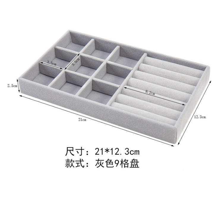 Caja de almacenamiento de joyas de acrílico con ventana de franela de una sola capa, pendientes de anillo, pendientes, caja de exhibición de acabado de joyas