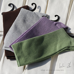 2021 Spring and Autumn New Women's Basic Solid Color Striped Mid-Calf Women's Socks Japanese Academic Style Bumpy Socks