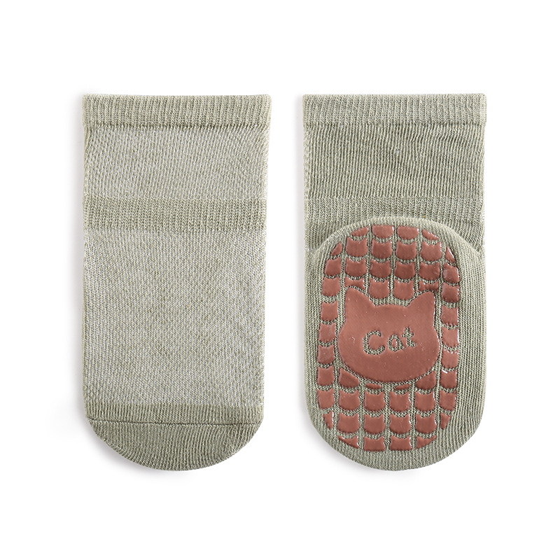 Calcetines de bebé para niños primavera nuevos calcetines de piso antideslizantes de silicona para bebés recién nacidos calcetines de algodón para niños de media pantorrilla
