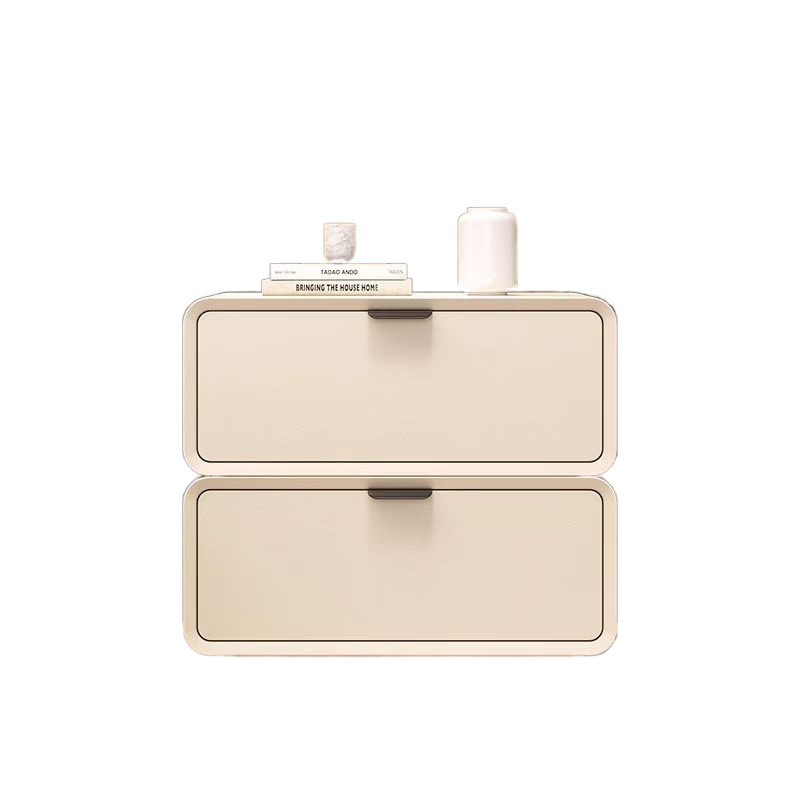 Mesa de cabezal de cama de madera sólida pequeña luz lujosa alta nueva crema de almacenamiento simple y moderno gabinete de cama para el dormitorio