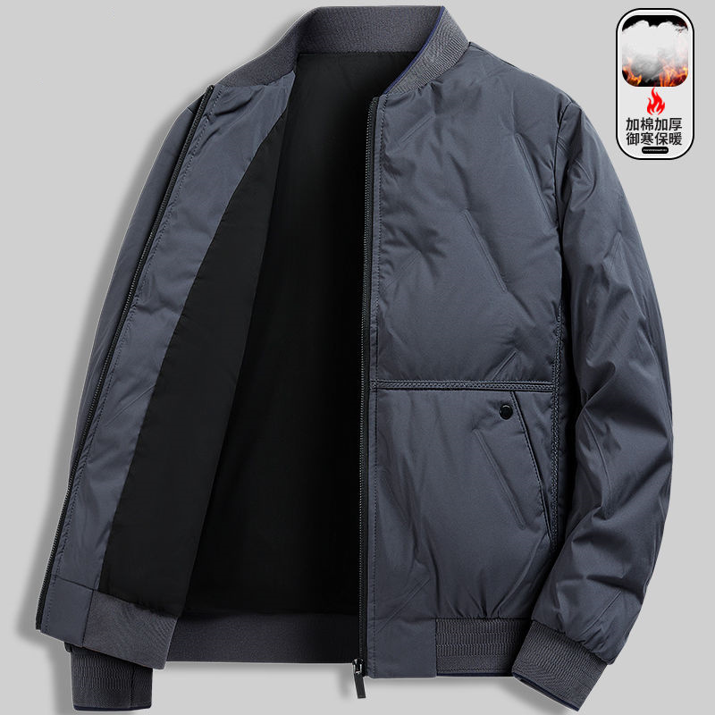 Cross-border baseball collar cotton jacket for men, short style, thickened for winter, warm and cold-resistant, casual jacket for middle-aged men, trendy brand outerwear