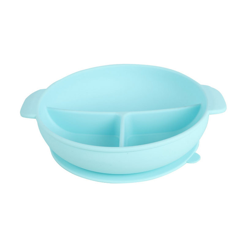 Plato de silicona para niños suplemento de alimentos para bebés lechón tazón integrado antideslizante bebé silicona compartimiento placa fabricante