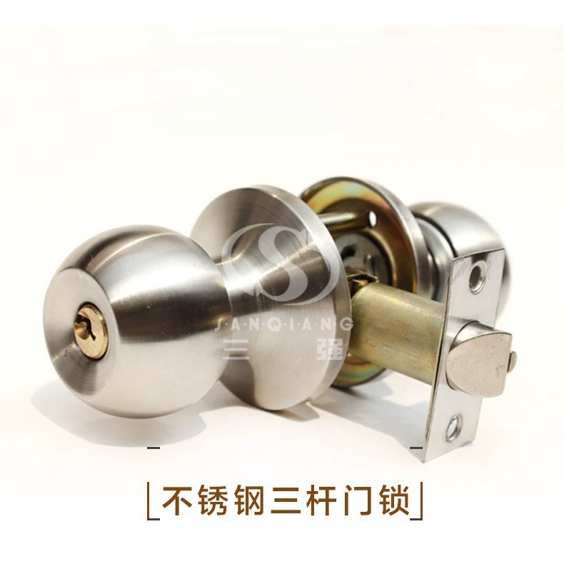 Трансграничный 607 трехполюсный замок сферический дверной замок интерьер спальня дверной замок из нержавеющей стали шарик гигиенический замок круглый цилиндре замка