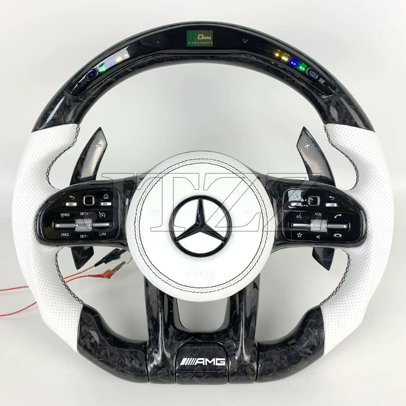 Подходит для Mercedes‑Benz AMG W205 W204, старые и новые, с LED и меховой отделкой, карбоновый руль