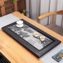 乌金石茶盘套装家用整块黑金石茶盘功夫茶具茶海 乌金石茶盘茶台