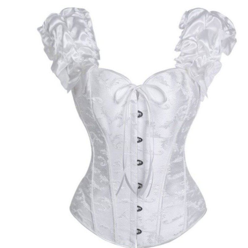 French Puff Sleeve Palace Corset Fishbone Tube Top Tight Body Shaping Top Tummy Control Women's Corset Cross-Border Goods