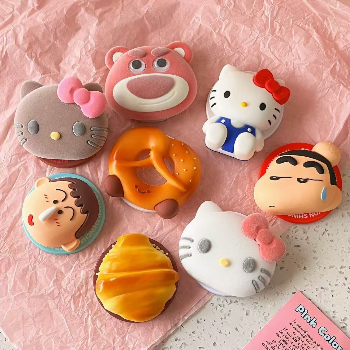 Super lindo lindo pequeño nuevo gato kt pan soporte de succión para Apple caso de teléfono móvil de escritorio contracción soporte de succión mujer