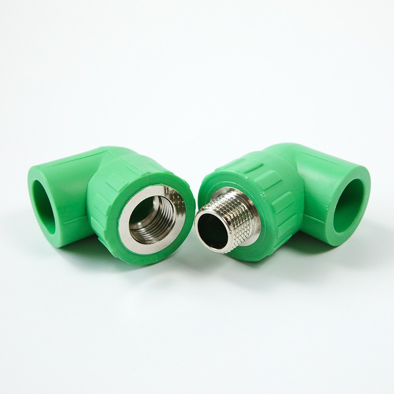 Ppr nuevo material igual diámetro reducción de alambre interno y externo codo tubo agua caliente derretimiento tubería montaje accesorios al por mayor