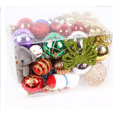 Navidad transfronteriza 60 - 70 bolas de decoración de barril de plástico brillante mate Navidad bolas de color árbol de Navidad colgante aleatorio