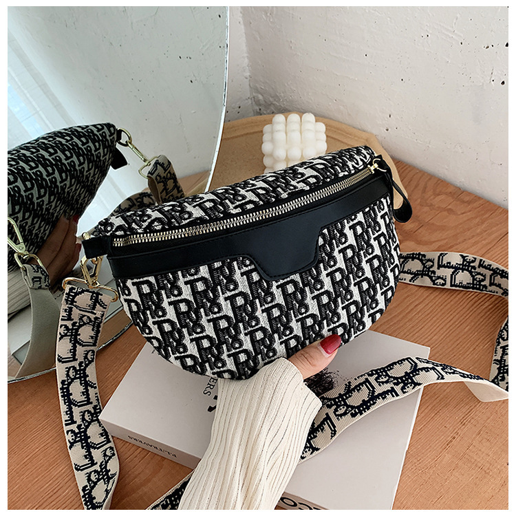 2021春夏新作韓国風胸バッグファッション刺繍ジャカード斜めがけバッグ|undefined