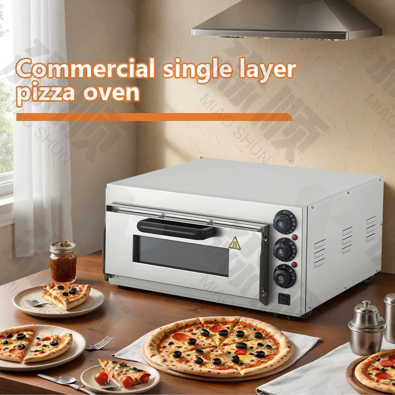 Коммерческая печь для пиццы из нержавеющей стали с регулируемой температурой и таймером, высокотемпературная печь для пиццы для трансграничных продаж.