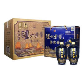 2022年泸州蓝花瓷浓香型白酒52度手提礼盒整箱6瓶*500毫升
