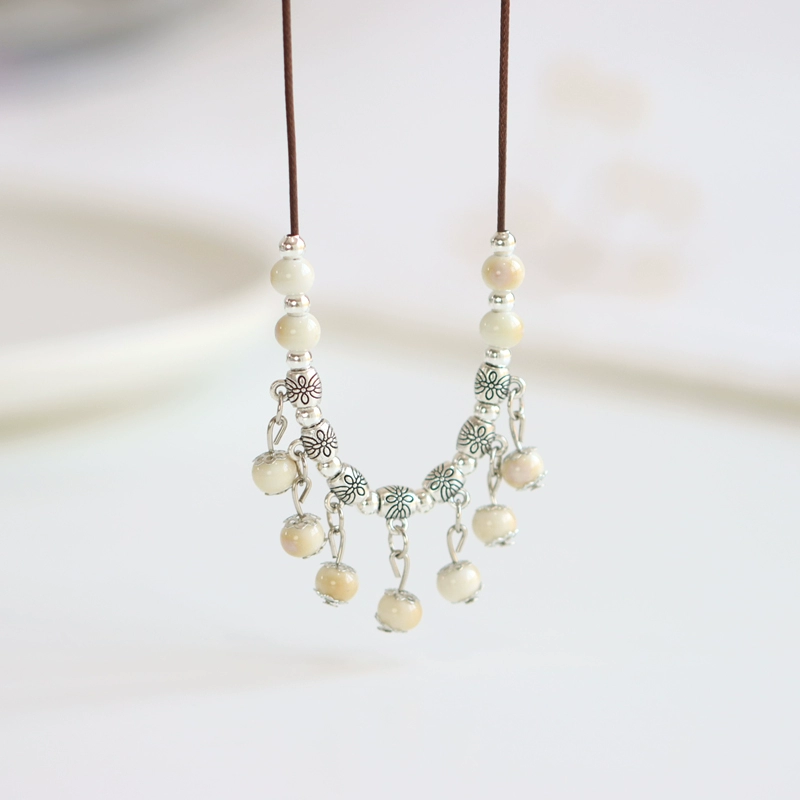 Керамическое ожерелье Rainy Mood Artistic Fresh Jingdezhen, новый китайский стиль, национальный тренд, женская нишевая подвеска 518