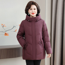 2025冬季新款妈妈装羽绒棉服女加厚大码中老年冬装显瘦时尚棉衣