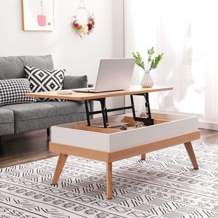 Nordic Lifting Coffee Table, Simple Small Apartment Living Room, Multi-Functional Tea Table, Dining Table, Dual-Purpose Table
